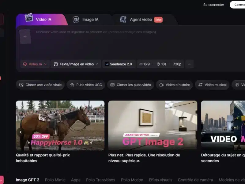 une capture d'un logiciel de montage Pollo