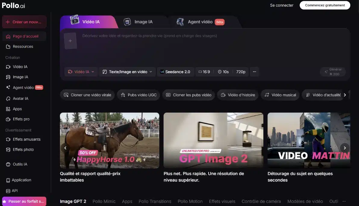 une capture d'un logiciel de montage Pollo