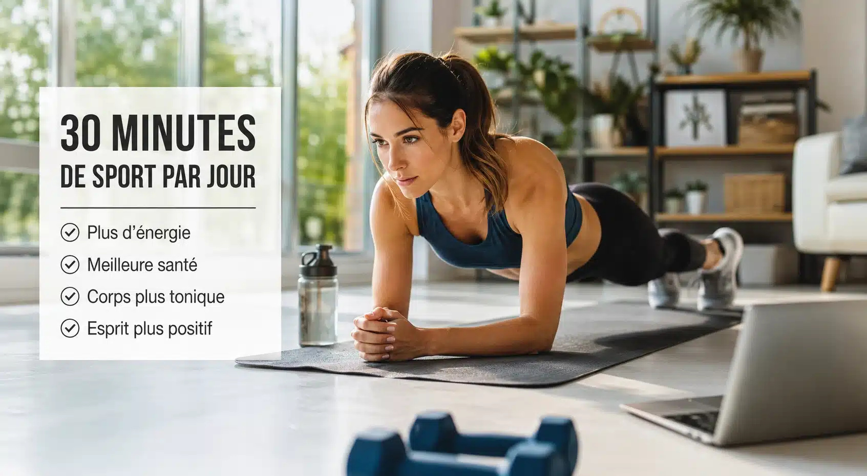 une femme qui fait du gainage
