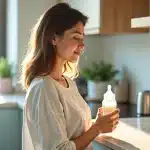 Biberon chaud en quelques secondes : le secret des parents sereins une femme avec un biberon